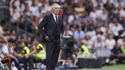 Ancelotti en el encuentro liguero frente al Valladolid