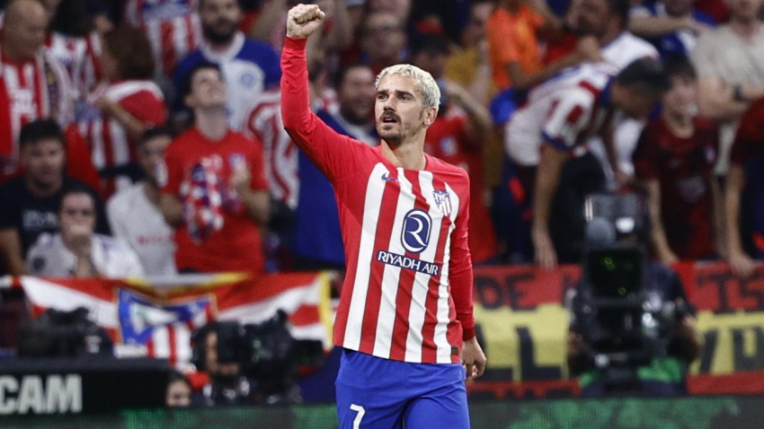 Griezmann celebra su gol ante el Real Madrid en la pasada temporada.