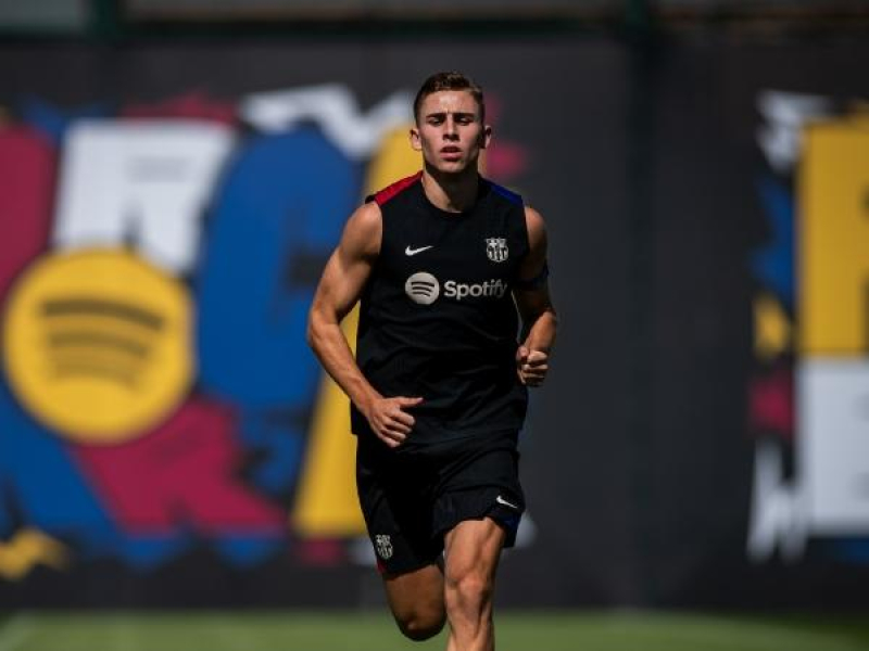 Fermín López, en un entrenamiento