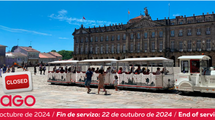 Captura de la web de la empresa Rías Baixas anunciando el fin del tren turístico