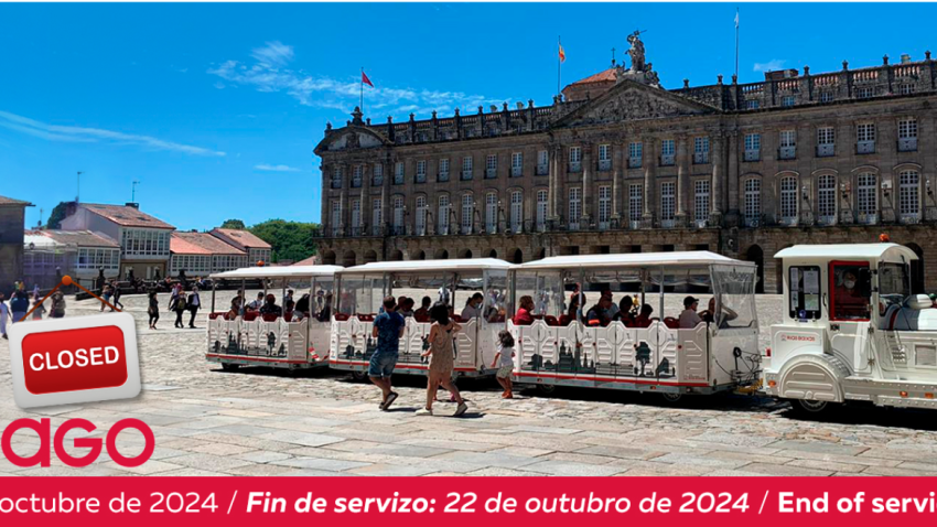 Captura de la web de la empresa Rías Baixas anunciando el fin del tren turístico