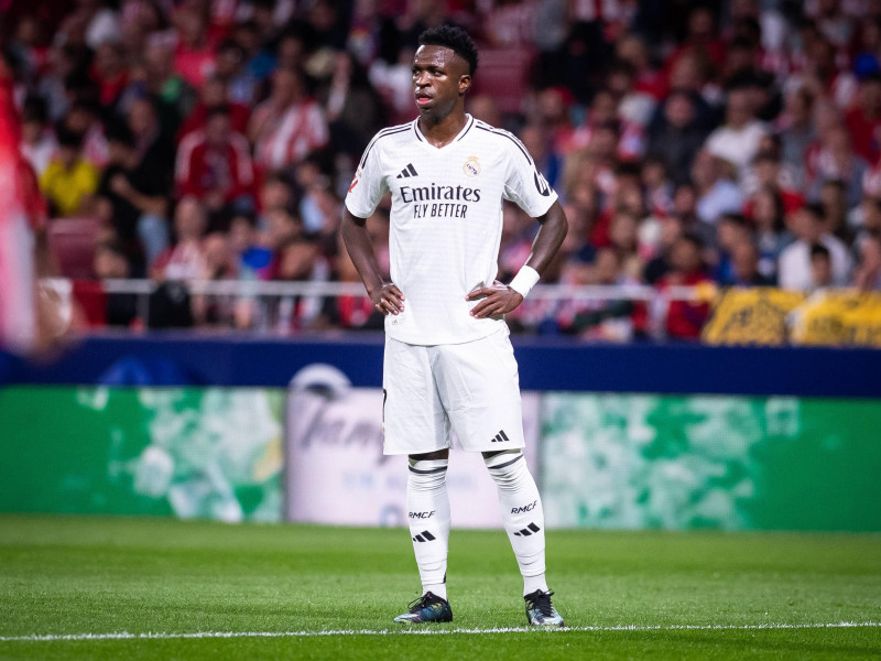 Vinicius, en el estadio Metropolitano durante el derbi madrileño

900/Cordon Press