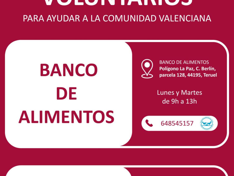 Se necesitan voluntarios en Teruel para las donaciones