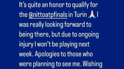 Publicación de Djokovic en Instagram