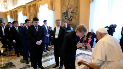 El Papa recibiendo a seminaristas de Toledo y Talavera de la Reina