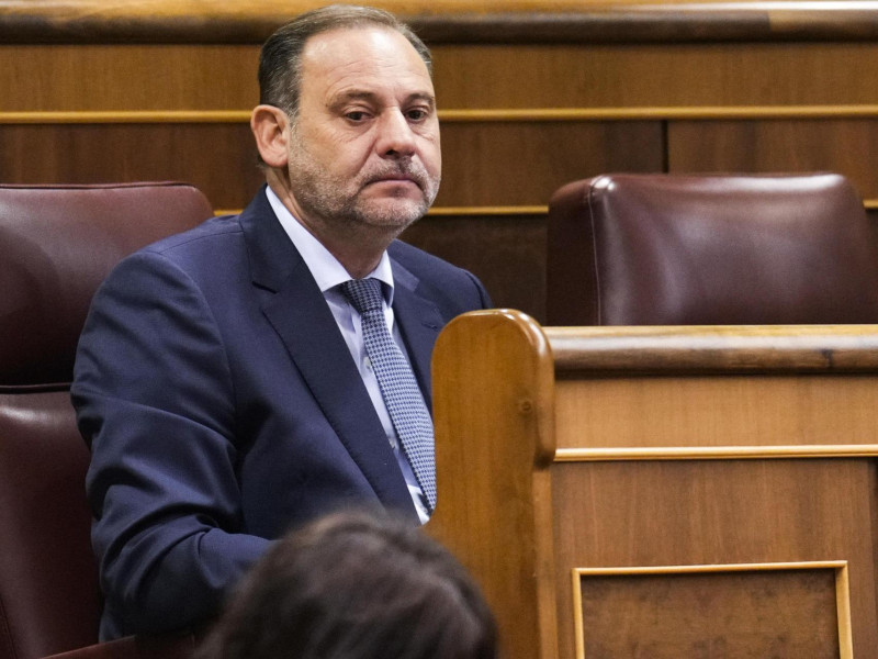 José Luis Ábalos durante el pleno del Congreso de los Diputados