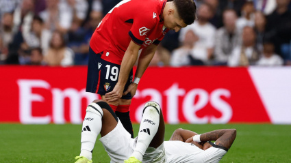 Rodrygo Goes, en el césped lesionado