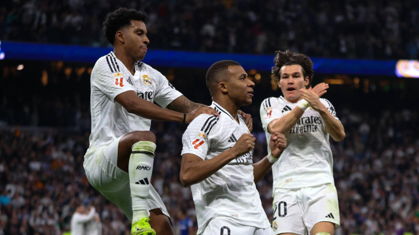 Kylian Mbappé celebra su gol contra el Getafe.