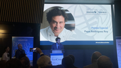 Pepe Rodríguez, en la entrega de Premios Manos Unidas