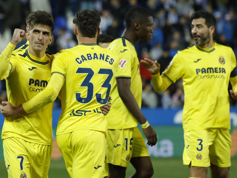 Gerard Moreno celebra el 2-4 del Villarreal contra el Leganés.