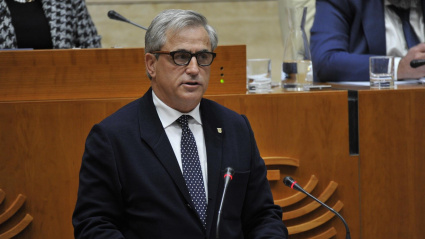 El consejero de Gestión Forestal y Mundo Rural, Ignacio Higuero, en su comparecencia en el Pleno de la Asamblea