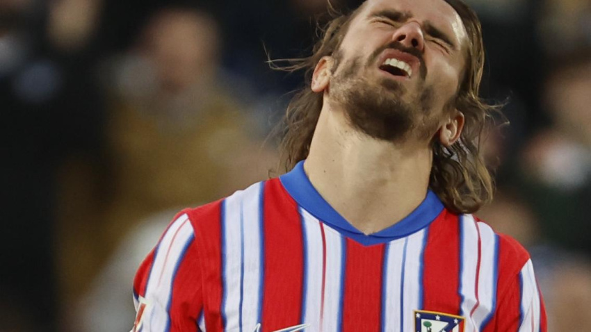 Antoine Griezmann, lamentándose de una jugada del partido ante el Leganés