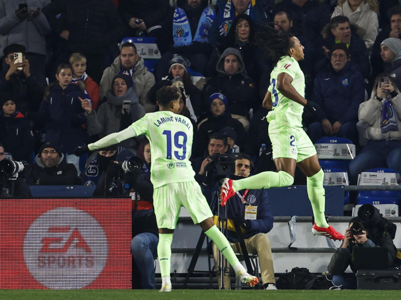 Koundé celebra el 1-0 del Barcelona contra el Getafe.