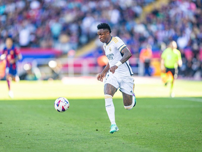 Vinicius durante el Barcelona - Real Madrid de octubre de 2023