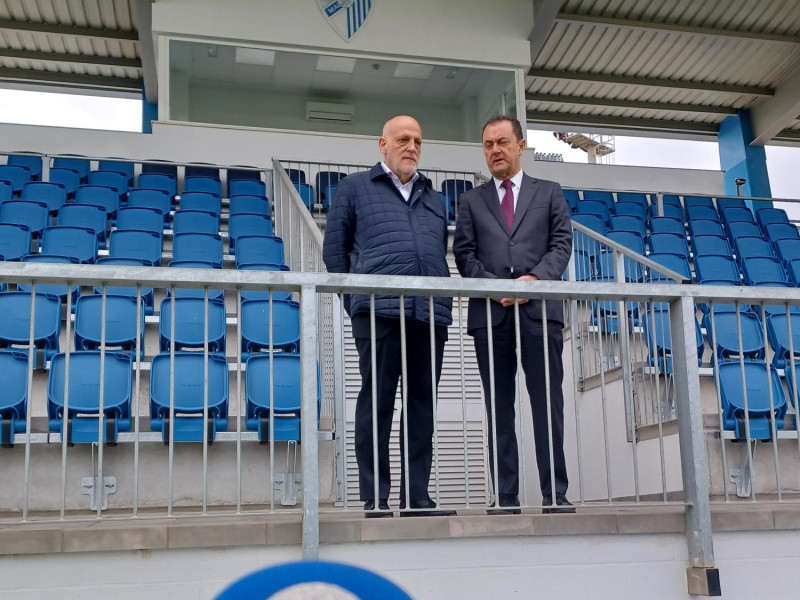 Tebas junto a José María Muñoz, administrador judicial del Málaga