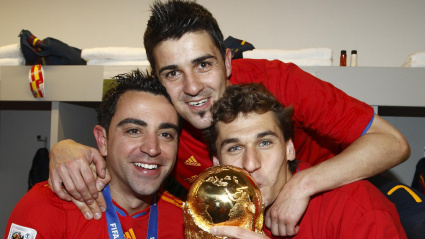 Xavi Hernández, David Villa y Fernando Llorente