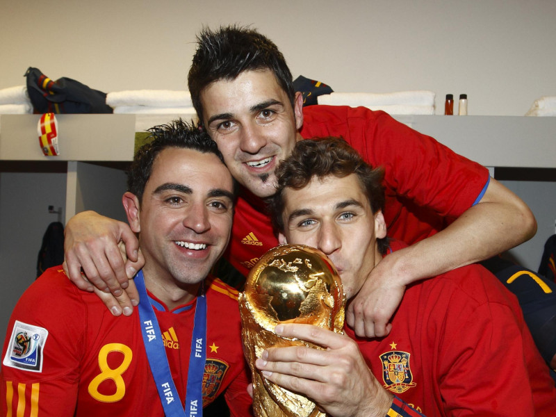 Xavi Hernández, David Villa y Fernando Llorente