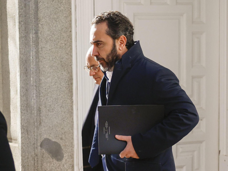 Víctor de Aldama tras testificar ante el juez Leopoldo Puente en el Tribunal Supremo
