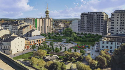 Infografía del Parque Central de Lugo, que estaría ubicado en pleno centro de la ciudad