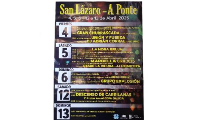 Cartel: "Festas de San Lázaro de A Ponte 2025"