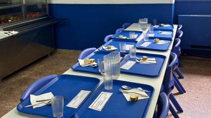 Bandejas del colegio Lasalle de Madrid, para los alérgicos