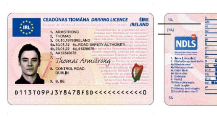 Ejemplo del carnet de conducir de la UE que se implantó en 2013