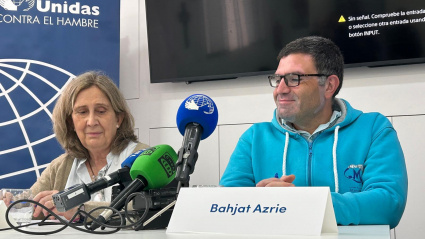 África Marcitllach, coordinadora de proyectos de Manos Unidas en Oriente Medio junto a Bahjat Azrie