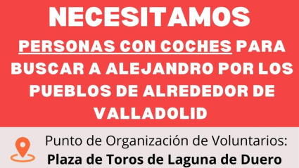 Nuevas batidas en coche para buscar a Alejandro