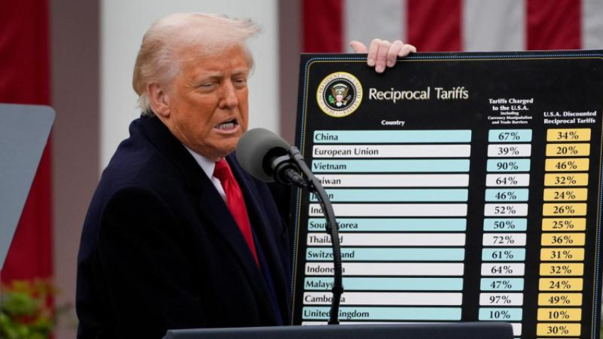 Trump muestra la cascada de aranceles que impone a buena parte del mundo