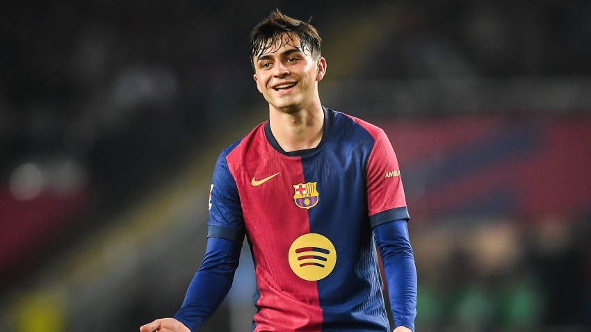 Pedri durante un partido del Barcelona