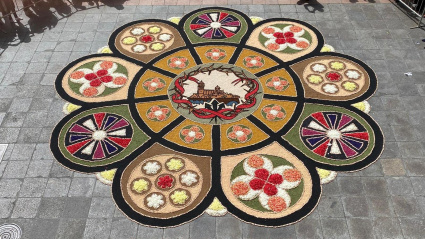 Alfombra floral realizada el pasado año en Salamanca