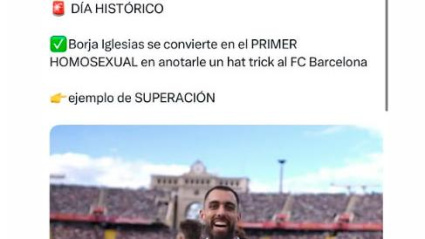 Mensaje homófobo que denuncia Borja Iglesias en redes sociales