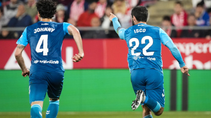 Isco celebra el tercer gol de su equipo, en el Girona - Betis