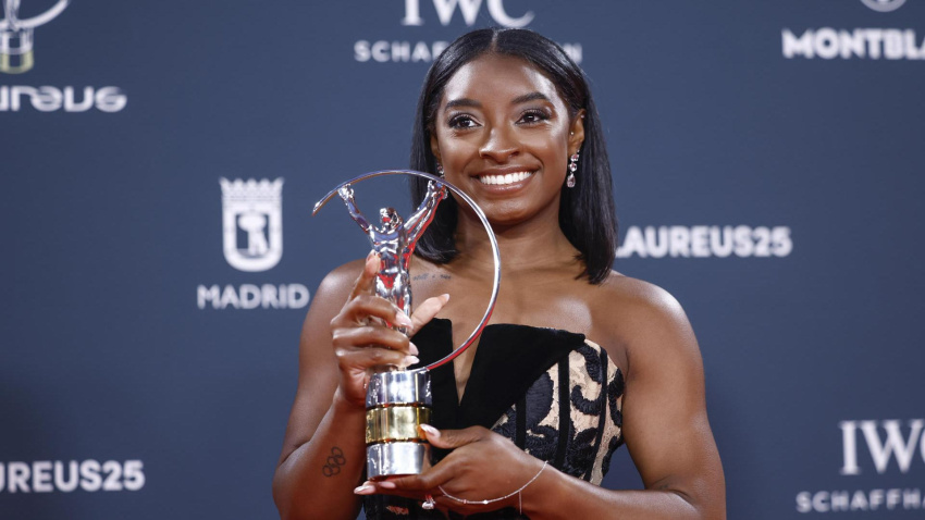 Simone Biles, con el Premio Laureus