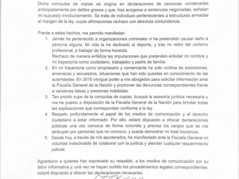 Comunicado de Lucho Herrera
