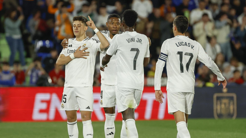 Brahim celebra el gol en el Getafe - Real Madrid
