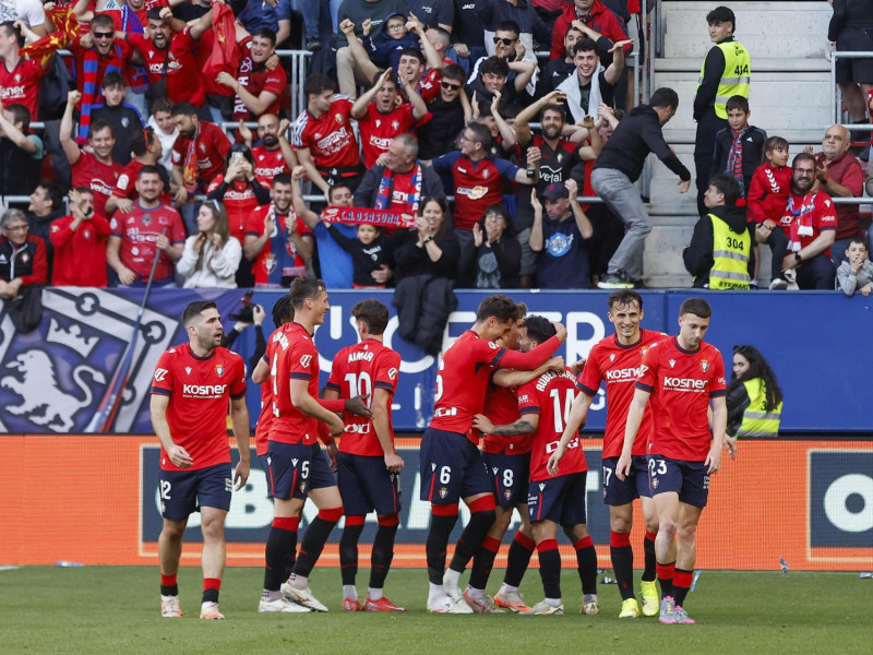 Osasuna celebra el gol de Rubén García al Sevilla