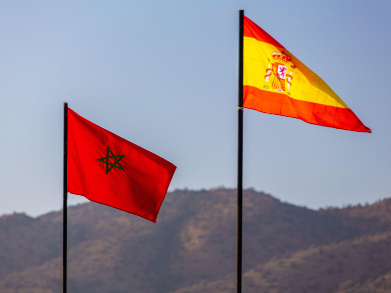Banderas de España y Marruecos