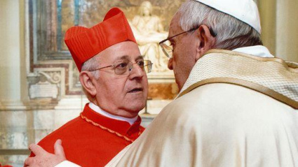 El cardenal emérito Ricardo Blázquez junto al Papa Francisco