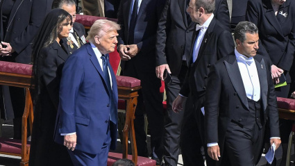 Donald Trump en el funeral del Papa Francisco