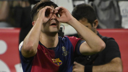 Pedri celebra su gol durante la final de la Copa del Rey