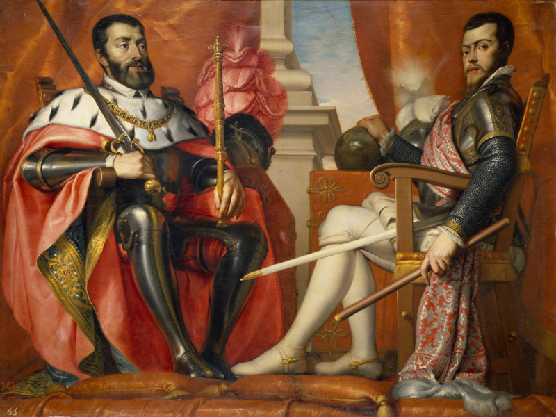 Retrato de Carlos V y Felipe II