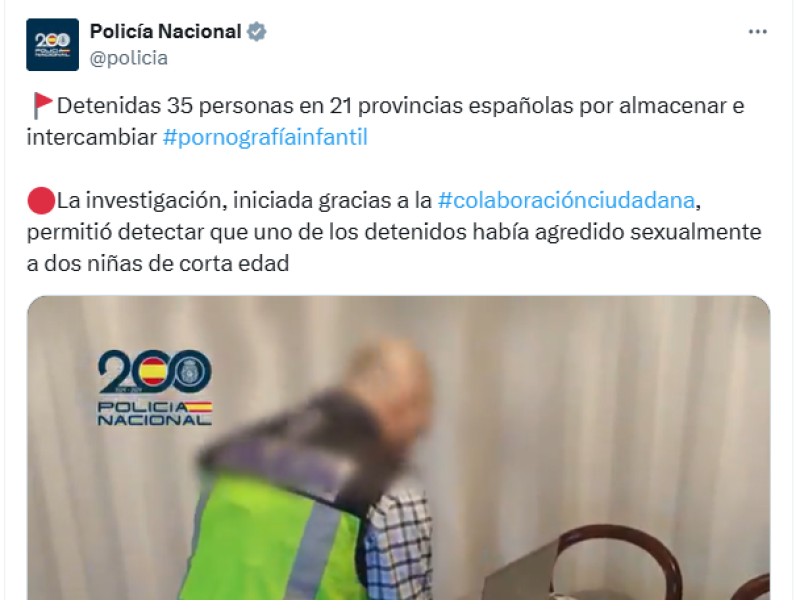 La investigación comenzó a raíz de un correo de colaboración ciudadana en el que se alertaba sobre un posible enlace que contenía imágenes de explotación sexual infantil.