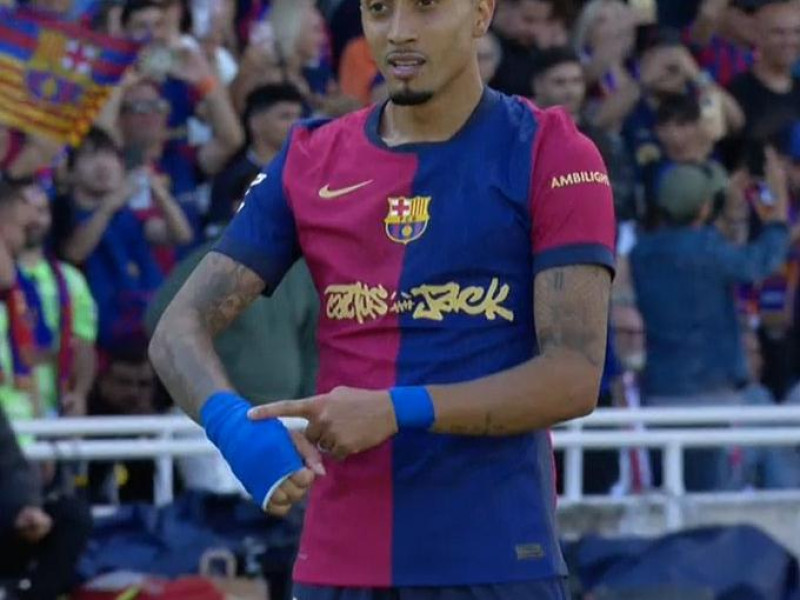 Celebración Raphinha en el Clásico Barcelona-Real Madrid