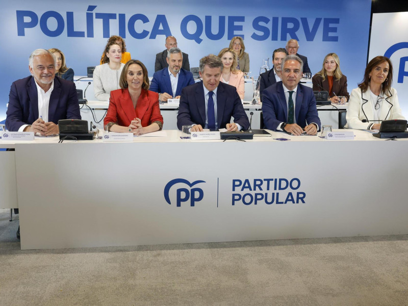 El líder de los populares, Alberto Núñez Feijóo (durante la reunión del Comité Ejecutivo Nacional, en el que participan los barones de la formación