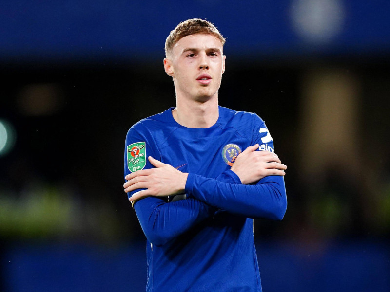 Cole Palmer realiza su tradicional celebración tras marcar un gol con el Chelsea.