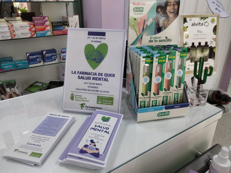 Mostrador de la farmacia de Quer