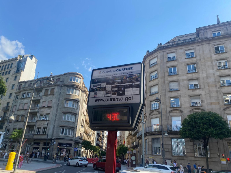 Termómetro en el centro de Ourense esta tarde