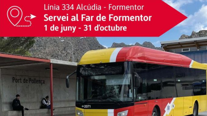 Línea del TIB hacia el Faro de Formentor.