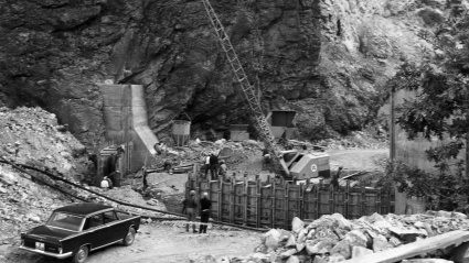 Construcción del embalse de Riaño